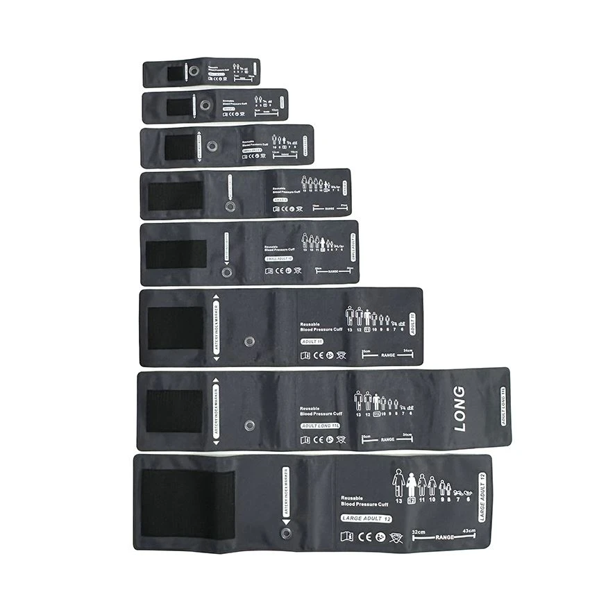All Size Reusable Welch Allyn Flexiport Blood Pressure Cuffs Black