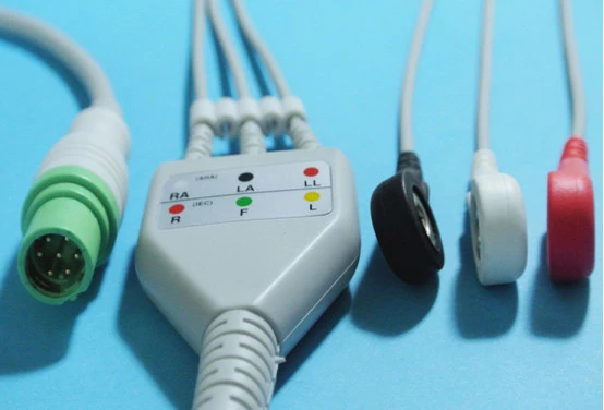 Siemens Sc7000, sc6000 7pin 3lead EKG-snúra, IEC, AHA, Clip, grípa, smella