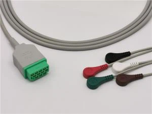 GE Healthcare Marquette EKG kapall 5 leiðir snap